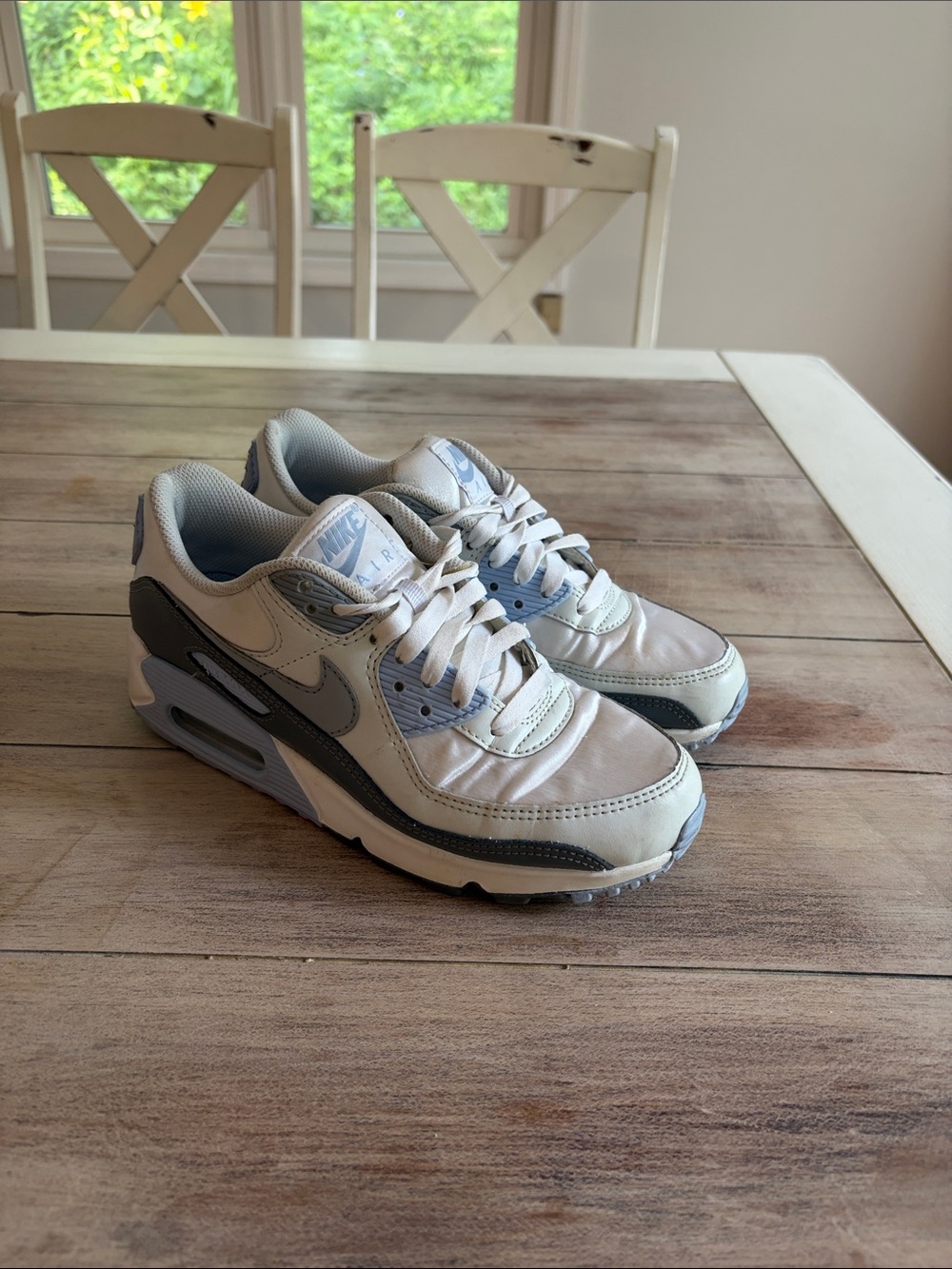 Nike Air Max 90 White Cobalt Bliss Blue Photon Dust FB8570-100 Women's Sz US 8